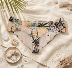 Rachel Roy Tropical Coral Reef Bikini Bottom - NWT - Size XL - Ruched